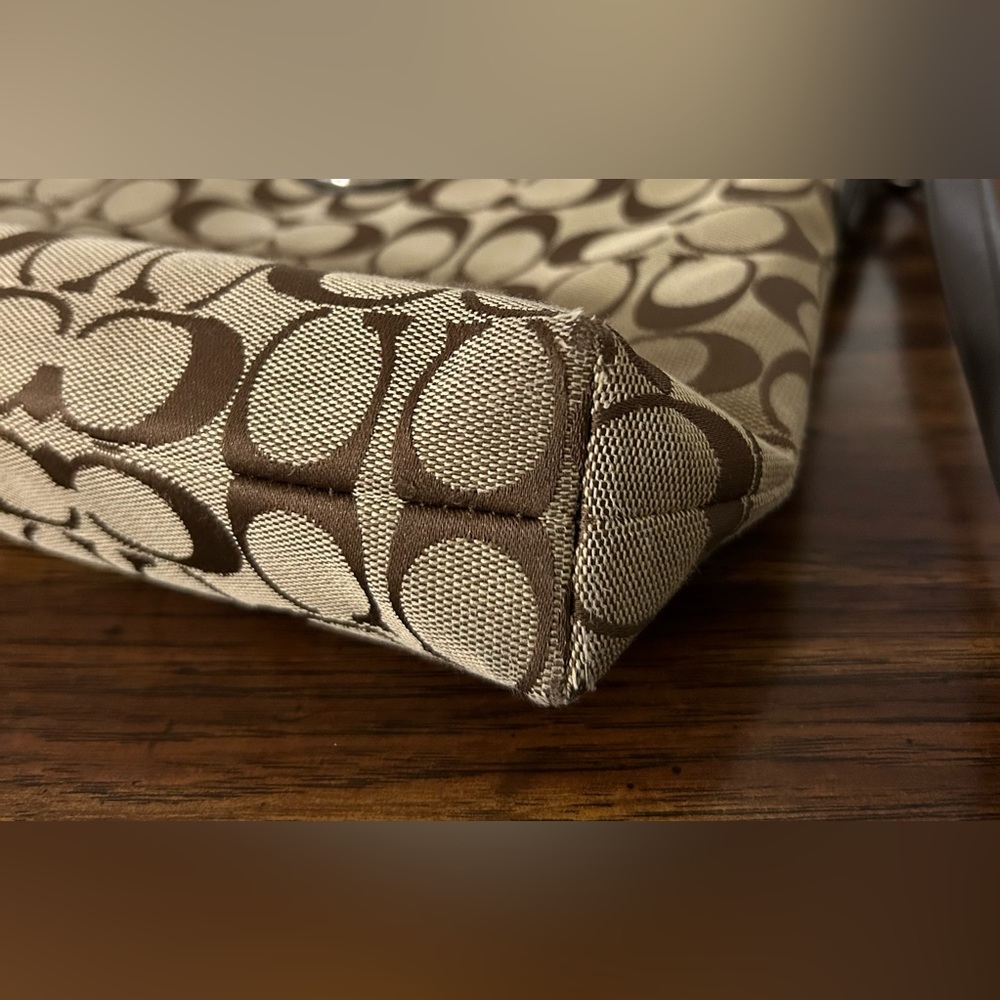 Coach Signature File Crossbody Bag - Brown/Khaki Canvas - Picture 10 of 10